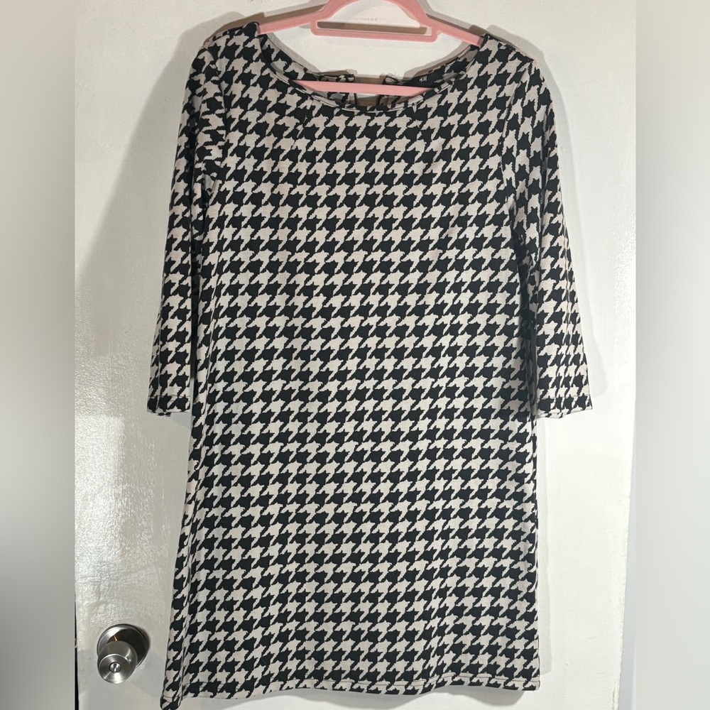 H&M vintage 60s houndstooth dress